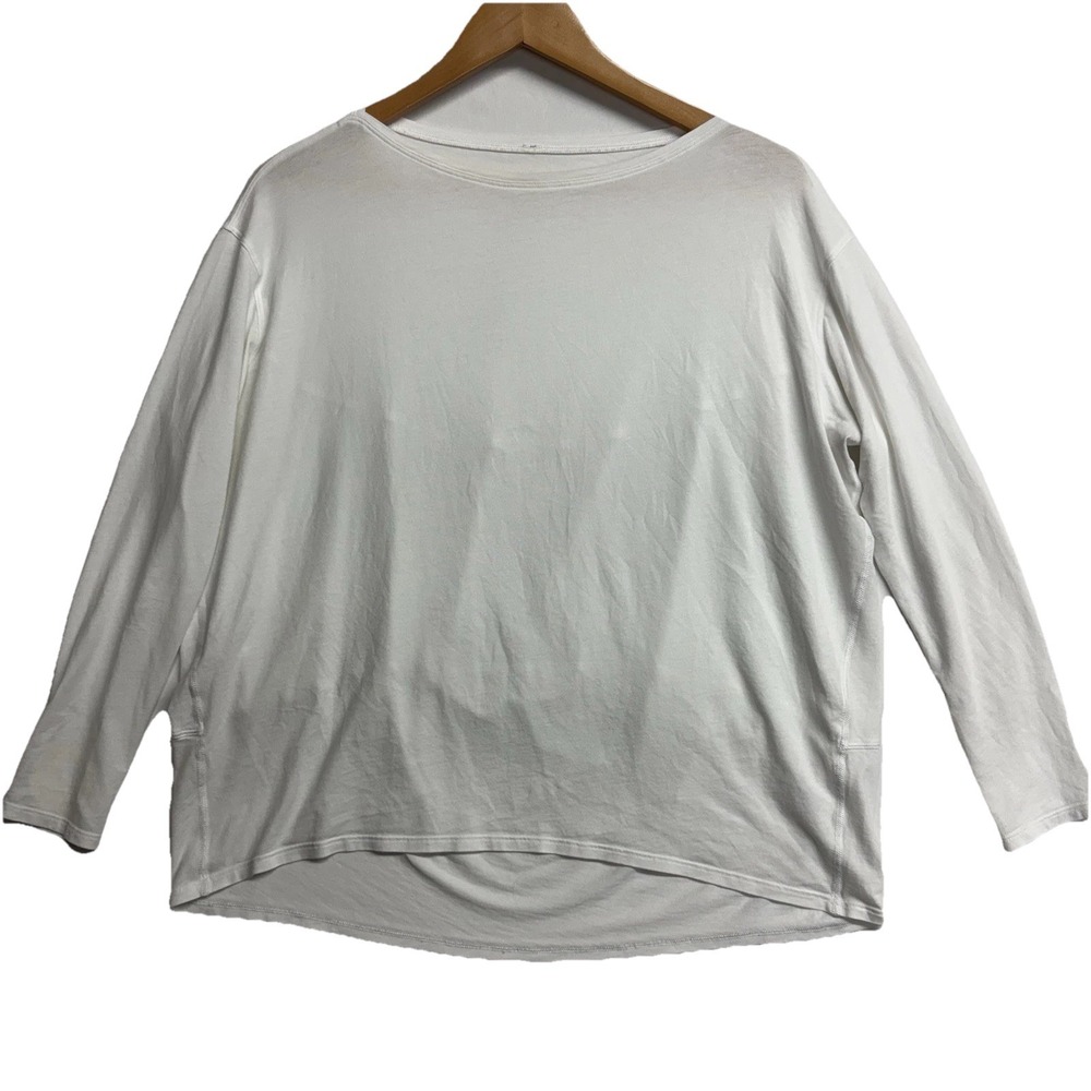 Lululemon White Back In Action Long Sleeve Top Women's M